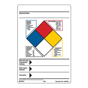 Panneau de signalisation des produits chimiques dangereux Brady NFPA 704, résistant à la chaleur et aux produits chimiques, pour les laboratoires et les sites industriels - Product Image 2