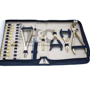 Kit de Herramientas para Extensiones de Cabello al por Mayor en OFERTA: Alicates Dorados de Acero Inoxidable para Cinta y Bucle, Kit Comercial para Cabello con Estuche Color Durazno - Product Image 3