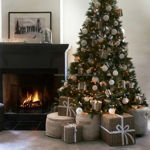 Handmade mây bông tuyết Cây giáng sinh trang trí handwoven đồ trang trí cổ điển nhà máy bán buôn - Product Image 4