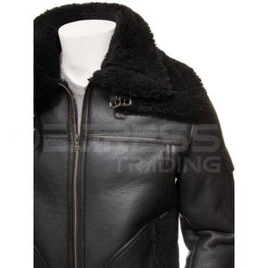 Men's Latest <b>Shearling</b> <b>Bomber</b> <b>Jacket</b> with Customized Logo High Quality Casual Winter Biker Auto Racing Wear Prices - Product Image 3