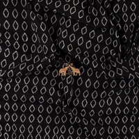 Belle Floral 100% Coton Imprimé Tissu Doux Confortable Femmes Chemises Robes Noir Main Bloc Imprimer Filles