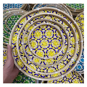 Cesta de bambú para limpiar granos, hecha de fibra de bambú natural, para decoración de pared y uso en decoración tradicional, origen Vietnam. - Product Image 3