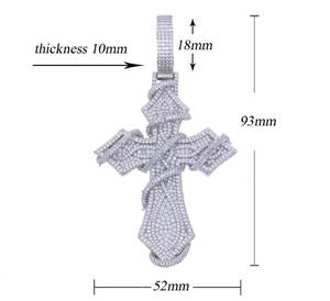 5AAA CZ Moissanite Diamond Hip Hop Iced Out Thorn <b>Cross</b> Pendant 14K Gold Plated Round Cut 925 Sterling Silver <b>Mens</b> Fine Jewelry - Product Image 5