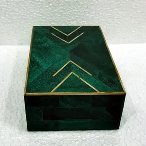 Faizacraft Home Decoration Women's Resin Jewelry <b>Box</b> Handmade Geometric Design Rectangle Shape Multifunction Space <b>Storage</b> - Product Image 6