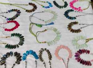 สร้อยคอช็อคเกอร์หินอาเกตธรรมชาติคุณภาพพรีเมียม สไตล์คริสเตียน รูปทรงหยดน้ำและหัวใจ ทำด้วยมือ สำหรับผู้หญิง แฟชั่นทันสมัย ประดับด้วยหินแท้ เหมาะสำหรับงานปาร์ตี้ - Product Image 4