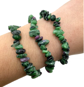 สร้อยข้อมือชิปทับทิม Zoisite ธรรมชาติสร้อยข้อมือคริสตัลหินอัญมณีสำหรับผู้หญิงคริสตัลธรรมชาติสีสันสดใสขายส่ง - Product Image 4
