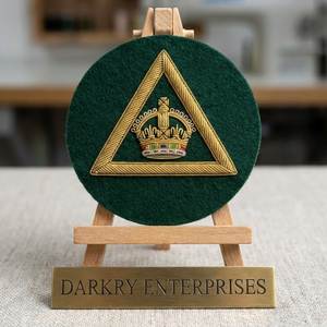 Parche de Bordado con Hilo Metálico para Regalia Masónica Personalizada, Compás Cuadrado de Terciopelo Granate, Emblema de Sol Radiante para Logia Masónica - Product Image 2