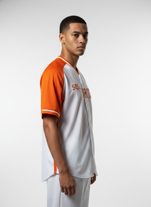 Camiseta de Béisbol Personalizada Premium Blanca y Naranja, Ropa Deportiva de Alto Rendimiento - Product Image 3