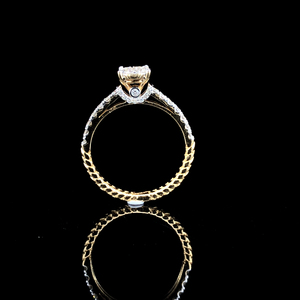 Bague de fiançailles et de mariage de luxe pour femme en or 14 carats avec diamant naturel taille brillant rond, certifiée IGI, vente en gros - Product Image 2