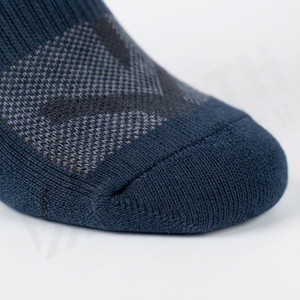 Crew <b>Socks</b> Geometric Pattern Navy Blue Breathable Knitted Regular Style Adult Daily Use - Product Image 6