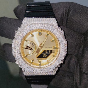 Luxury Sport Fashion Iced Out Black Gold Men's Hip Hop Moissanite Diamond Style Mechanical Movement Statement <b>Watch</b> - Product Image 1