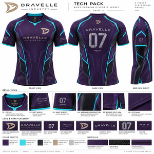 Jersey de Esports Amethyst Cyber Armor, Uniforme Premium para Equipos de Juego, Color Turquesa Reflectante, Personalizado para Torneos - Product Image 5