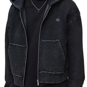 เสื้อฮู้ดซิปวินเทจผ้าฝ้ายฟลีซหนานุ่มทรงโอเวอร์ไซส์ สไตล์สตรีทแวร์ ซิปยาวเต็มตัว มีเชือกผูก ปรับแต่งโลโก้ได้ - Product Image 5