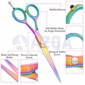 Tijeras de Peluquería Profesionales de Acero Inoxidable con Recubrimiento Multicolor de 6 Pulgadas, Tijeras de Peluquería para Salón - Product Image 5