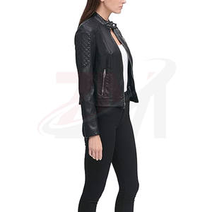 แจ็คเก็ตหนังผู้หญิงแบบสั่งทำปี 2026 ออกแบบเองได้ ขายส่ง จัดส่งรวดเร็ว รับออกแบบโลโก้ตามความต้องการ - Product Image 5