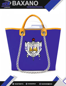 Bolsa de Lona Resistente Azul Rey y Dorado con Correa de Cadena, Gran Capacidad, Alta Calidad, de la Hermandad Sigma Gamma Rho, Bolsa de Moda SGR - Product Image 4