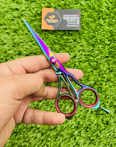 Rainbow Hair Scissors 6.5 Inch Short Handle Right Handed Professional Barber <b>Shears</b> Stainless Steel Salon Cutting <b>Tools</b> - Product Image 2