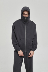 Fabricants de vêtements : Sweat à capuche et vestes zippées unies, personnalisables avec motifs, effet délavé à l'acide, grammage lourd, style streetwear vintage - Product Image 5