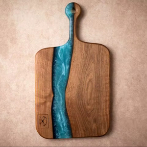 Elegant Wood and <b>Epoxy</b> Cutting Board for Dining <b>Table</b> Natural Hardwood Resin Cutting Board for Kitchen Use - Product Image 1