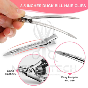 Pinces à cheveux en acier inoxydable en gros, sans plis ni traces, pour maquillage, épingles de sectionnement pour salon, accessoires de coiffure - Product Image 3