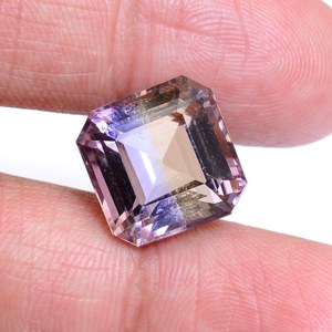 Ametrina AAA+ de 14x14.10mm, piedra facetada de corte cuadrado, ametrina bicolor natural, gema suelta semipreciosa, corte Ascher para joyería. - Product Image 3
