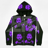 Sudadera con Capucha y Cremallera para Hombre, Estilo Hip Hop Urbano, Informal, de Invierno, 100% Algodón, Talla Grande, Color Sólido, Ecológica