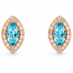 <b>Blue</b> Topaz Color CZ Marquise <b>Earrings</b> 925 Sterling Silver Handmade <b>Stud</b> <b>Earrings</b> For Women - Product Image 1