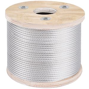 Grado marino 304 cavo in acciaio inossidabile 3/16 "x 250ft fune 7x19 fili di cavi per aerei per recinzione di recinzione - Product Image 1