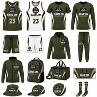 Ensemble d'uniformes de sport de basketball sur mesure avec shorts, sweats à capuche, vestes et sacs – Couleurs personnalisées par sublimation numérique
