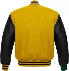 Custom College Bomber Jacket <b>Men</b> Fleece Thick Winter Turn Shoulder Stand Collar Letterman Baseball Varsity Jacket - Product Image 5