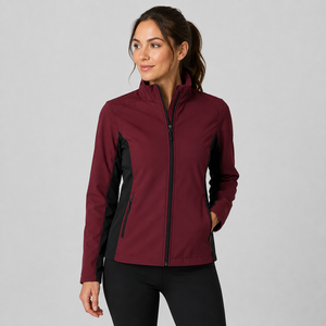 Veste Softshell Sculptée pour Femme OEM, Col Montant Entièrement Zippé, Extensible, Imperméable, Respirante, Écologique, Hiver, Extérieur - Product Image 4
