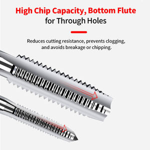 Jeu de tarauds à main HSS norme JIS 3 pièces M3 M6 M8 M10 M12 à cannelures droites 6542 Outils de filetage - Product Image 3