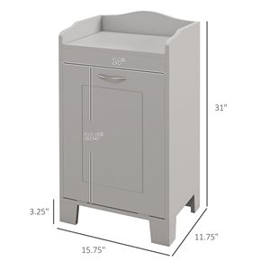 Mobiletto Moderno Ecologico per Lavanderia in Rattan e Bambù Bianco con Piano Ribaltabile e Cesto Portabiancheria da 5L - Product Image 3