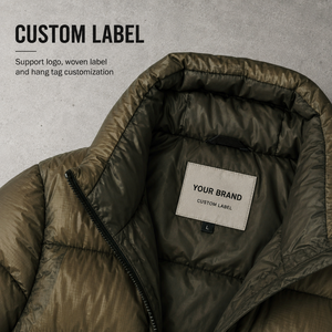 Chaqueta Acolchada con Capucha Personalizada para Hombre, Estilo Urbano, Invierno, Gruesa, con Relleno de Poliéster, Cierre de Cremallera, OEM ODM - Product Image 6