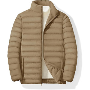 Men's Thick Waterproof <b>Winter</b> Jacket Warm Patchwork Puffer Jacket Stand Collar Zipper Closure Windproof <b>Quilted</b> - Product Image 1