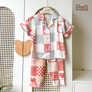 Conjunto de Pijama de Manga Larga con Dibujos Animados para Niñas SeunKids, Ropa de Dormir Suave y Transpirable Hecha en Vietnam - Product Image 6