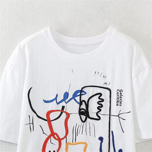 Women's Trendy Graphic Tee Cotton Printed T Shirt Oversized Fashion Streetwear <b>Top</b> - Product Image 3