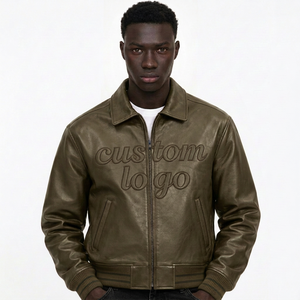 Veste d'hiver pour homme de haute qualité, en cuir, imperméable, avec patch brodé personnalisé en chenille, veste varsity, faible MOQ - Product Image 4