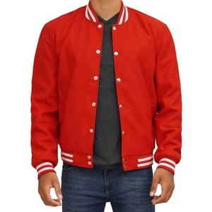 แจ็คเก็ตวาร์ซิตี้แบบกลับด้านได้สำหรับผู้ชาย ดีไซน์สั่งทำพิเศษ กันลม ปักลาย แขนหนัง คอตั้ง โลโก้ด้านหน้า - Product Image 2