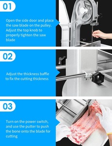 เครื่องเลื่อยกระดูกไฟฟ้า 1500 วัตต์, ความหนาในการตัด 0.8-5.9 นิ้ว, เครื่องตัดเนื้อแช่แข็ง 2.6 แรงม้า 110 โวลต์ เครื่องเลื่อยสายพานเชิงพาณิชย์ - Product Image 6