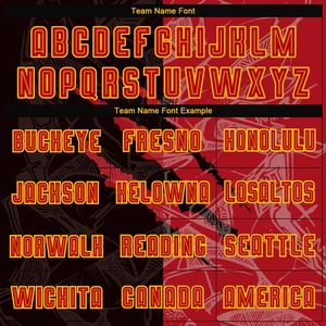 Uniforme de Fútbol Sublimado con Diseño de Grafiti Personalizado en Rojo y Dorado, Jersey Artístico Transpirable para Entrenamiento de Equipos de Fútbol - Product Image 3