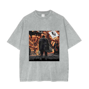 T-shirt surdimensionné pour homme, manches courtes, col rond, jersey décontracté en coton, uni, coupe classique - Product Image 2