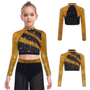 6-16 Kids Girls <b>Dance</b> <b>Crop</b> <b>Tops</b> For Stage Performance <b>Dance</b> Competitions Recitals Hip Hop <b>Dance</b> Costume Latin <b>Dance</b> - Product Image 2