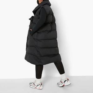 Veste longue matelassée pour femme, design haut de gamme, résistante à l'eau, rembourrage en polyester, veste à capuche chaude - Product Image 4