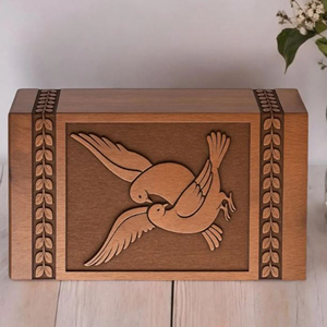 Personalized Rosewood Cremation Urn: Dove Silhouette Engraved Memorial by AYAANS - Product Image 3