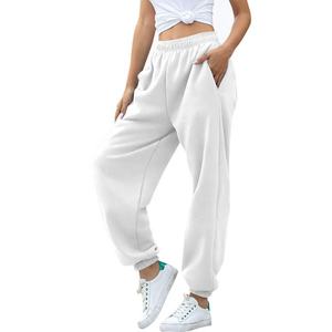 Ropa de calle de invierno informal de pierna recta para mujer, pantalones de chándal transpirables de Color sólido de alta calidad personalizados con parte delantera plana - Product Image 3