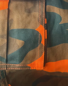 Pantalon de survêtement cargo camouflage orange-brun pour homme Hardihood International, taille élastique avec cordon de serrage, plusieurs poches, style décontracté - Product Image 4
