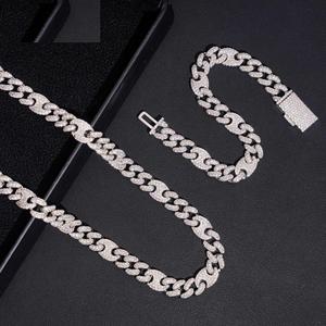 Collar de Cadena Cubana de Lujo con Moissanita, Joyería Hip Hop Iced Out, Chapado en Oro/Plata, Pieza Destacada de Plata Esterlina - Product Image 2