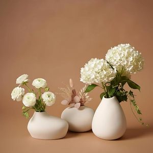 Modern Eco-Friendly Matte Ceramic Flower <b>Vase</b> Porcelain Tabletop <b>Bud</b> <b>Vase</b> Minimalist Home Decor for Dining Room Wedding - Product Image 1