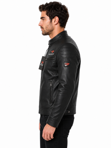Chaqueta de Cuero Resistente al Agua de Alta Calidad para Hombre 2026 con Impresión Personalizada, Chaquetas de Cuero de Moda Urbana, Servicio OEM - Product Image 5